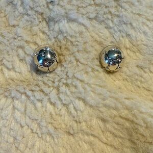 Chic Silver Ball Earrings